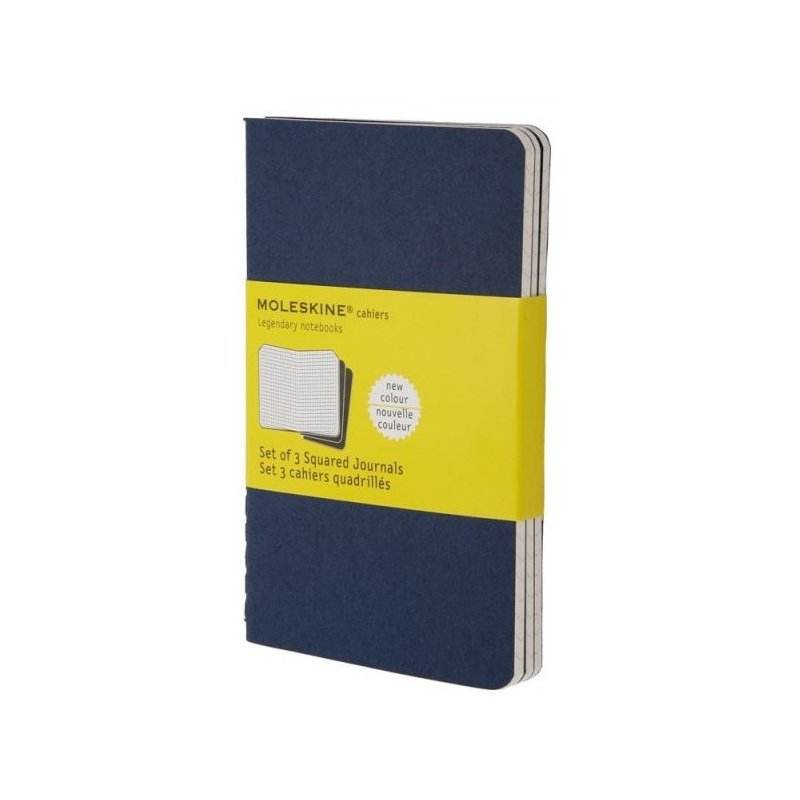 Moleskine set of 3 plain journals - indigo blue -soft cover - Pocket 90 x 140mm
