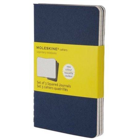Moleskine set of 3 plain journals - indigo blue -soft cover - Pocket 90 x 140mm