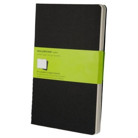 Moleskine set of 3 plain journals - black -soft cover - Large 130 x 210mm