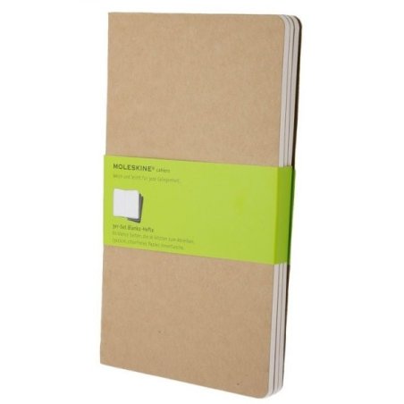 Moleskine set of 3 plain journals - kraft brown -soft cover - Large 130 x 210mm