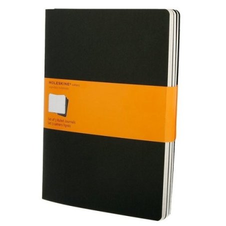 Moleskine set of 3 ruled journals - black -soft cover - X Large 190 x 250mm