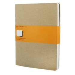 Moleskine set of 3 ruled journals - kraft brown -soft cover - X Large 190 x 250mm