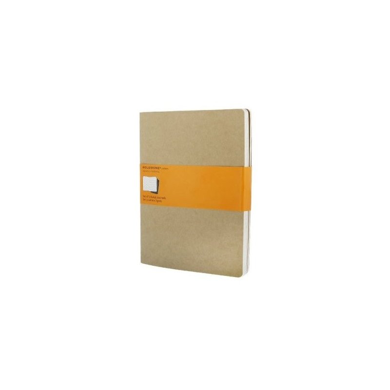 Moleskine set of 3 ruled journals - kraft brown -soft cover - X Large 190 x 250mm