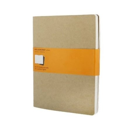 Moleskine set of 3 ruled journals - kraft brown -soft cover - X Large 190 x 250mm