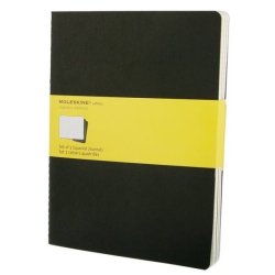 Moleskine set of 3 squared journals - black -soft cover - X Large 190 x 250mm