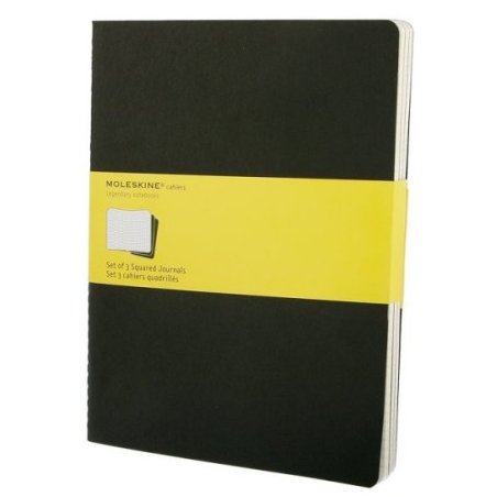Moleskine set of 3 squared journals - black -soft cover - X Large 190 x 250mm