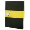 Moleskine set of 3 squared journals - black -soft cover - X Large 190 x 250mm