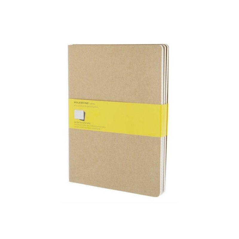 Moleskine set of 3 squared journals - kraft brown -soft cover - X Large 190 x 250mm