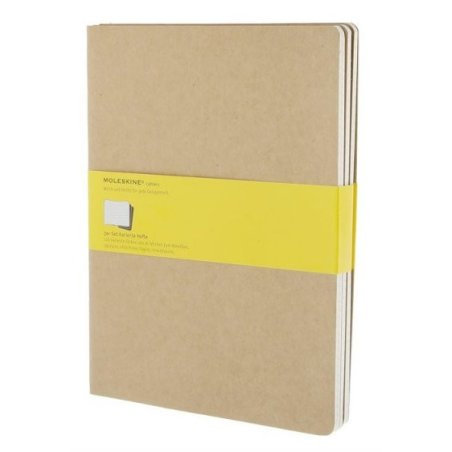 Moleskine set of 3 squared journals - kraft brown -soft cover - X Large 190 x 250mm