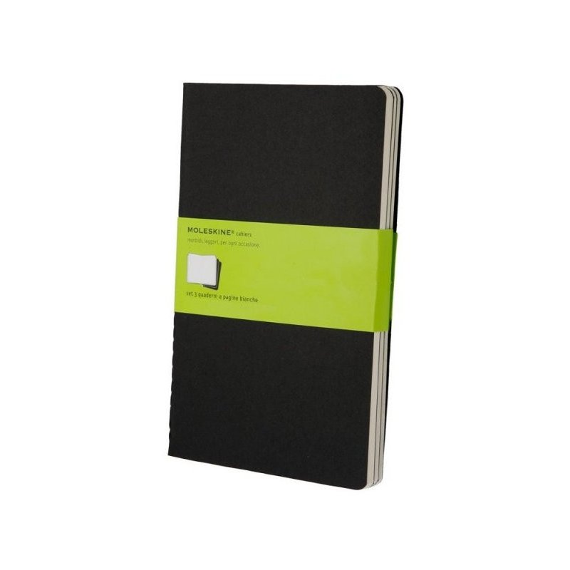 Moleskine set of 3 plain journals - black -soft cover - X Large 190 x 250mm