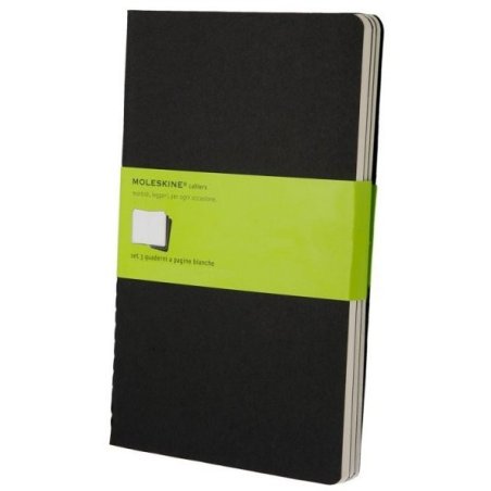 Moleskine set of 3 plain journals - black -soft cover - X Large 190 x 250mm