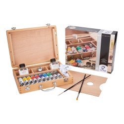 Oil Colour Wooden Box Set Basic with 10 Colours
