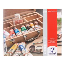 Acrylic Colour Wooden Box Basic with 10 Colours