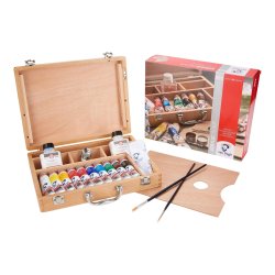 Acrylic Colour Wooden Box Basic with 10 Colours