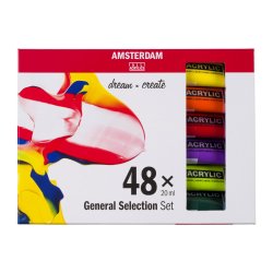 Amsterdam Acrylic General Selection Set (Pack of 48 20ML TUBES)