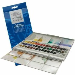 Winsor & Newton Artists Water Colour Wooden Box Set of Half Pans -  Piccadilly