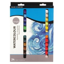 Daler Rowney Simply Watercolour Paints 24 x 12ml