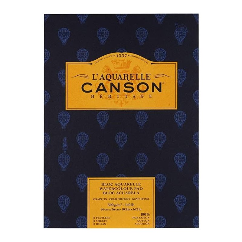 Canson Heritage Cold Pressed Watercolour Pad 300gsm