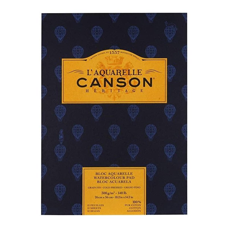 Canson Heritage Cold Pressed Watercolour Pad 300gsm