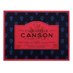 Canson Heritage Hot Pressed Watercolour Pad 300gsm 16" x 12"