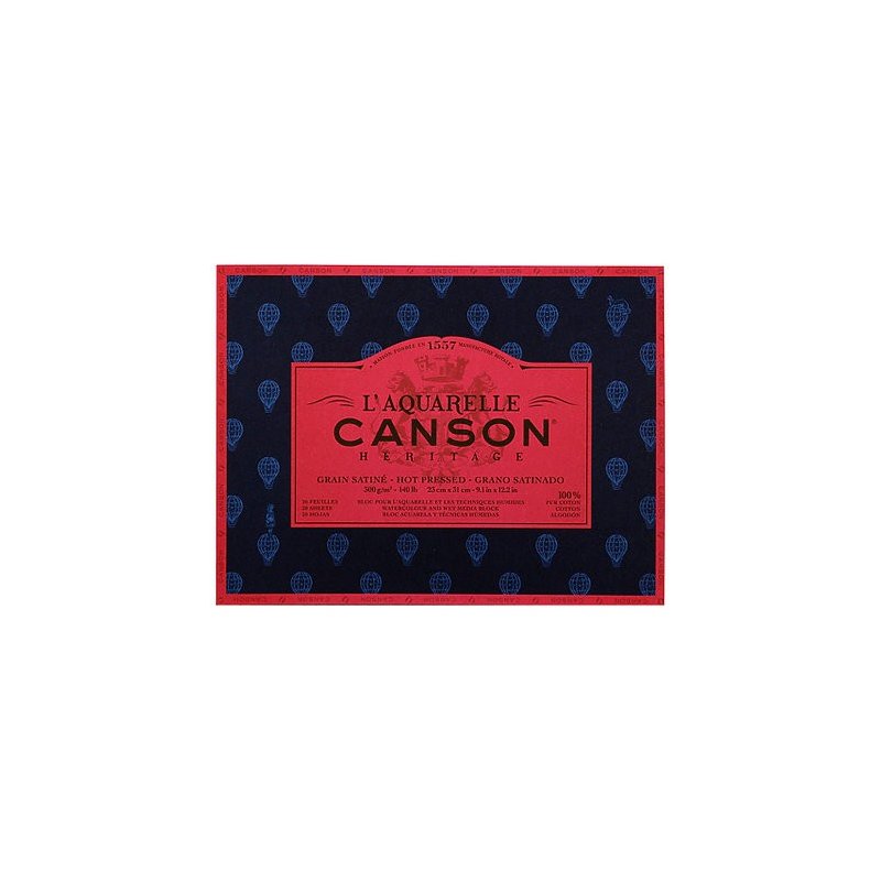 Canson Heritage Hot Pressed Watercolour Pad 300gsm 16" x 12"