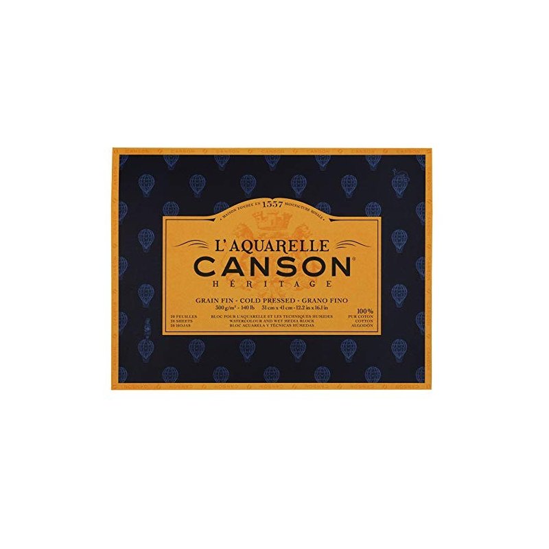 Canson Heritage Cold Pressed Watercolour Pad 300gsm 16" x 12"