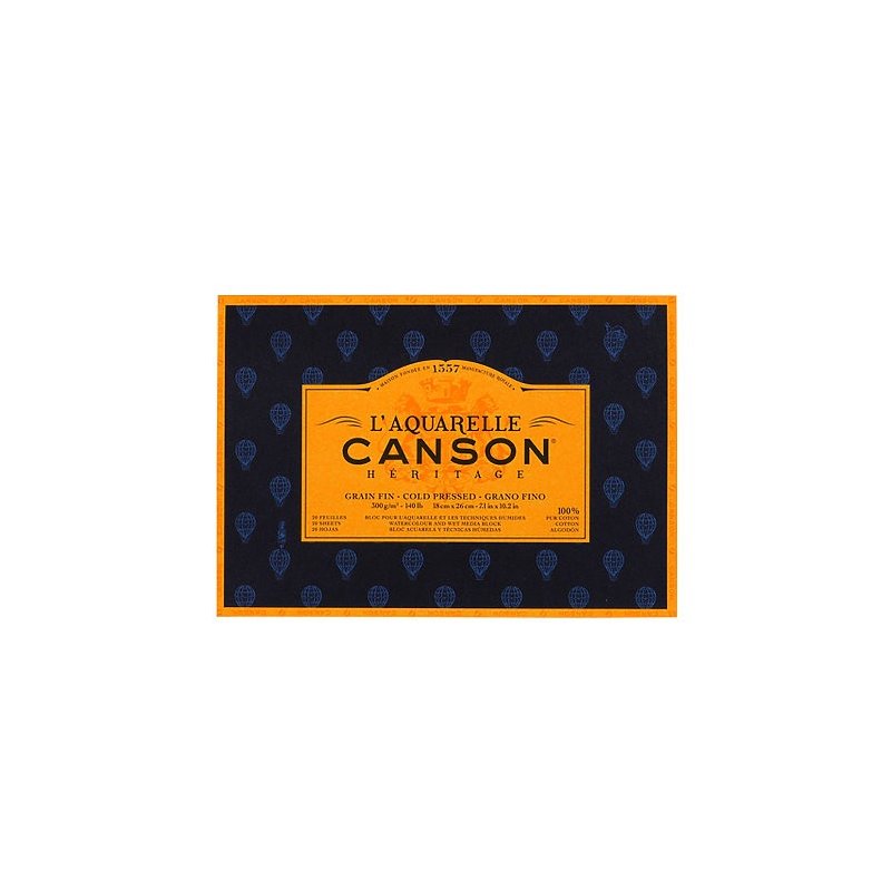 Canson Heritage Cold Pressed Watercolour Pad 300gsm 12" x 9"