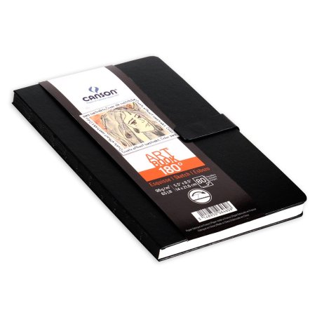 CANSON Art Book 180° - Black Casebound Sketch book 140mm x 216mm