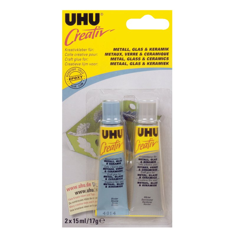 UHU Creativ' Metals, Glass & Ceramics Adhesive 2 x 15ml