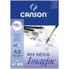 Canson Imagine Mixed Media 200gsm Paper Natural White Pad A3