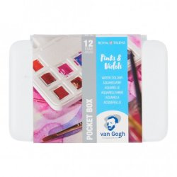 Van Gogh Watercolour Pocket Box Set of 12 (Pinks & Violets)