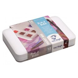 Van Gogh Watercolour Pocket Box Set of 12 (Pinks & Violets)