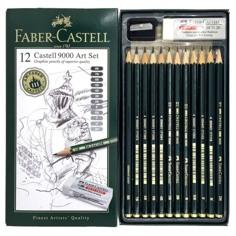 Matita Faber-Castell 9000 Durezza H, 1 Pezzo, Antirrottura, Per Scrivere E Disegnare