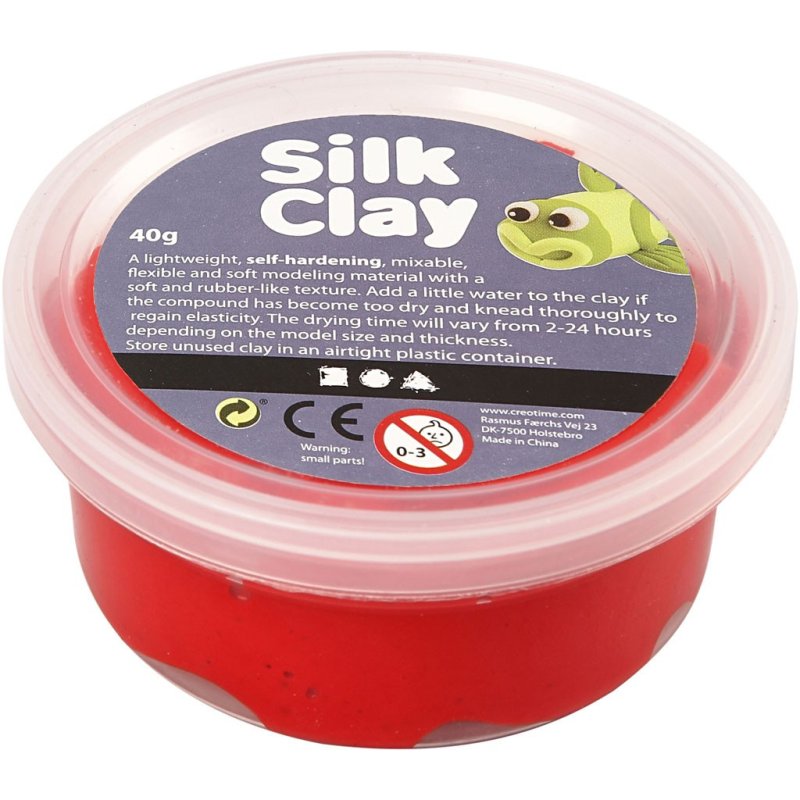 Silk Clay 40g Pots Single Colour Red