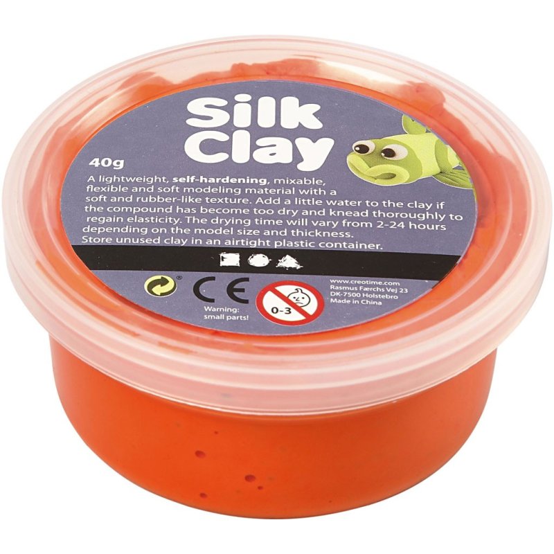 Silk Clay 40g Pots Single Colour Orange