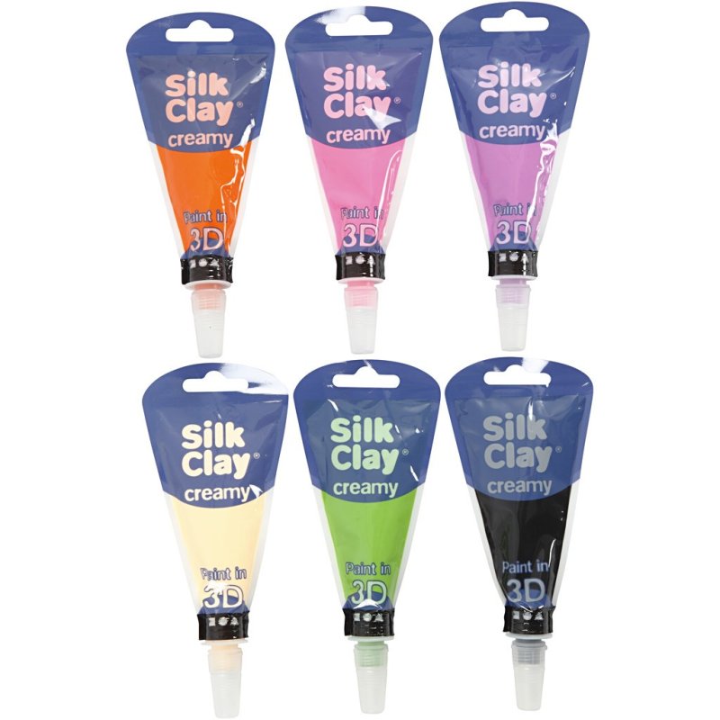 Silk Clay® Neon, Assorted Colours, 35 ml, 6 pc