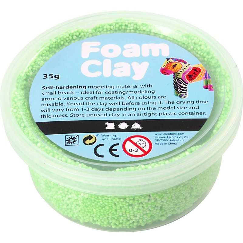 Foam Clay 35g Pots Single Colours Neon Green Foam Clay 35g Pots Single Colours Neon Green