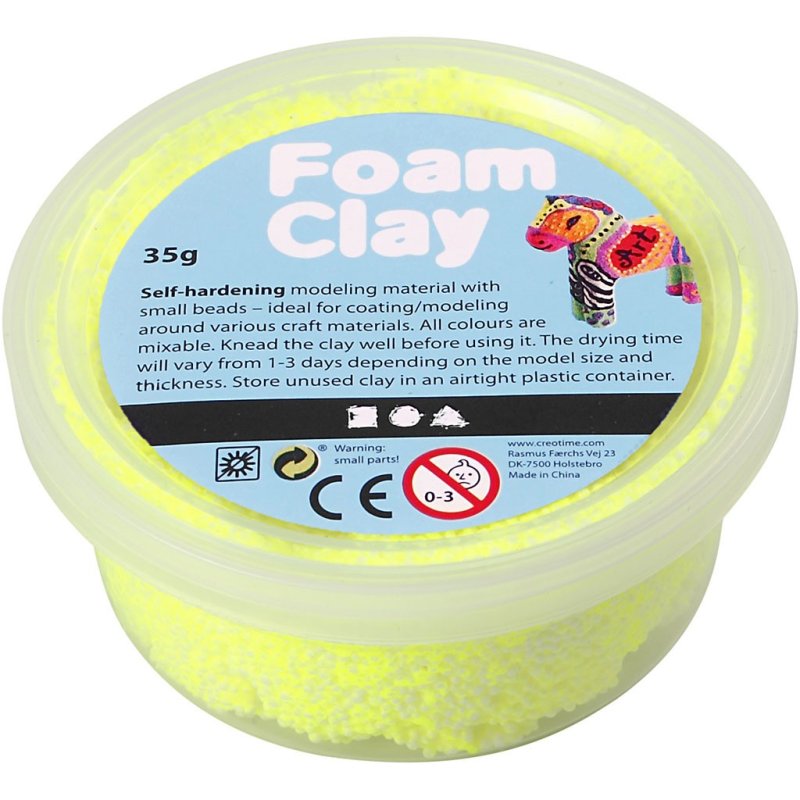 Foam Clay 35g Pots Single Colours Neon Yellow