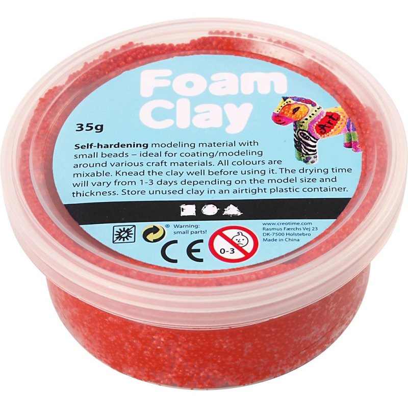 Foam Clay 35g Pots Single Colours Red