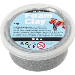 Foam Clay 35g Pots Single Colours Metallic Silver