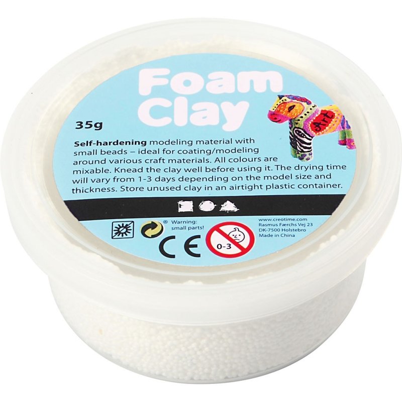 Foam Clay 35g Pots Single Colours White