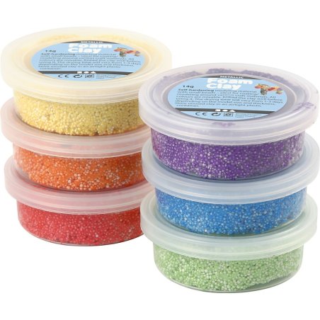 Foam Clay®, Metallic, Assorted Colours, 14 G, 6 Tub