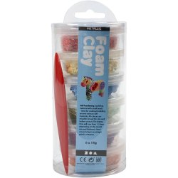 Foam Clay®, Metallic, Assorted Colours, 14 G, 6 Tub