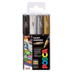 uni Posca PC-1M Mono Tones Extra Fine Tip 4 Pen Collection