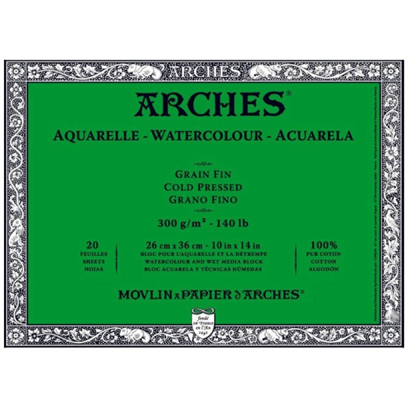 Arches Watercolour Block Cold Pressed Block 10 x 14 Arches Watercolour Block Cold Pressed Block 10 x 14
