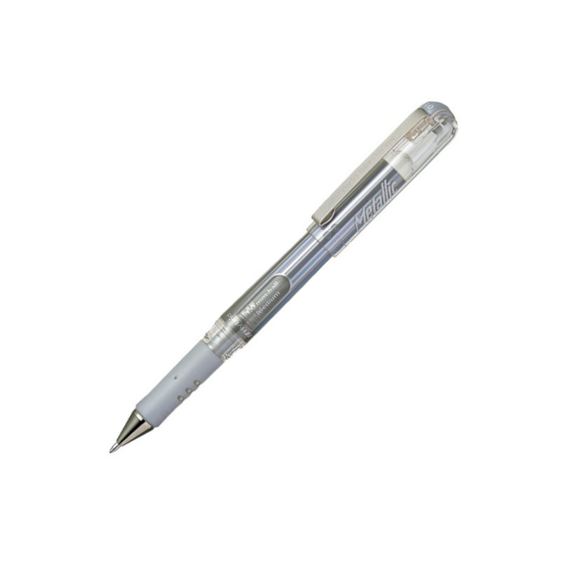 Pentel 1.0mm Hybrid Gel Grip DX Broad Metallic Pen - Silver