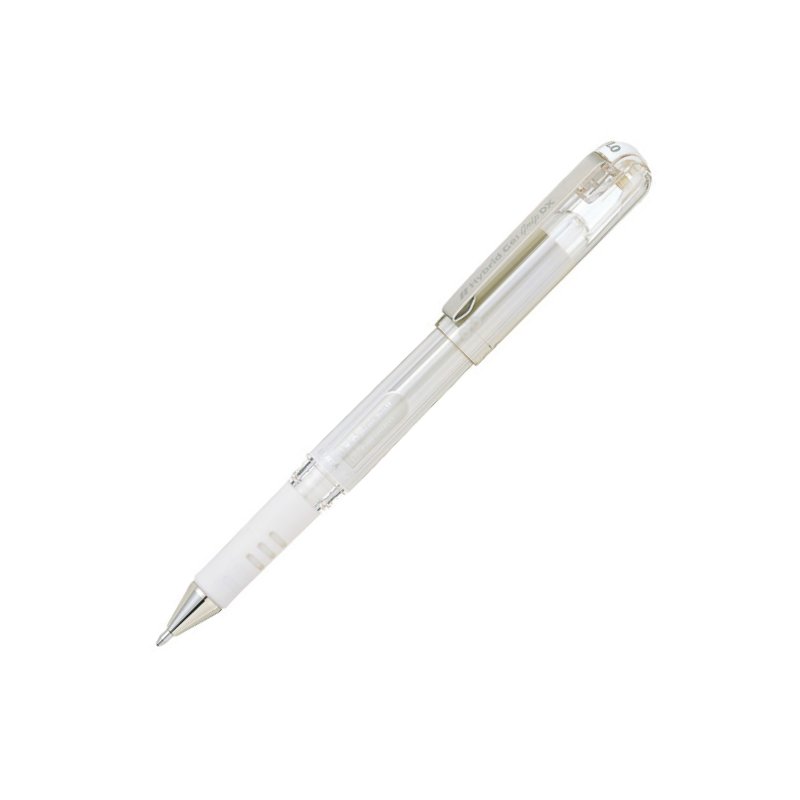 Pentel 1.0mm Hybrid Gel Grip DX Broad Metallic Pen - White