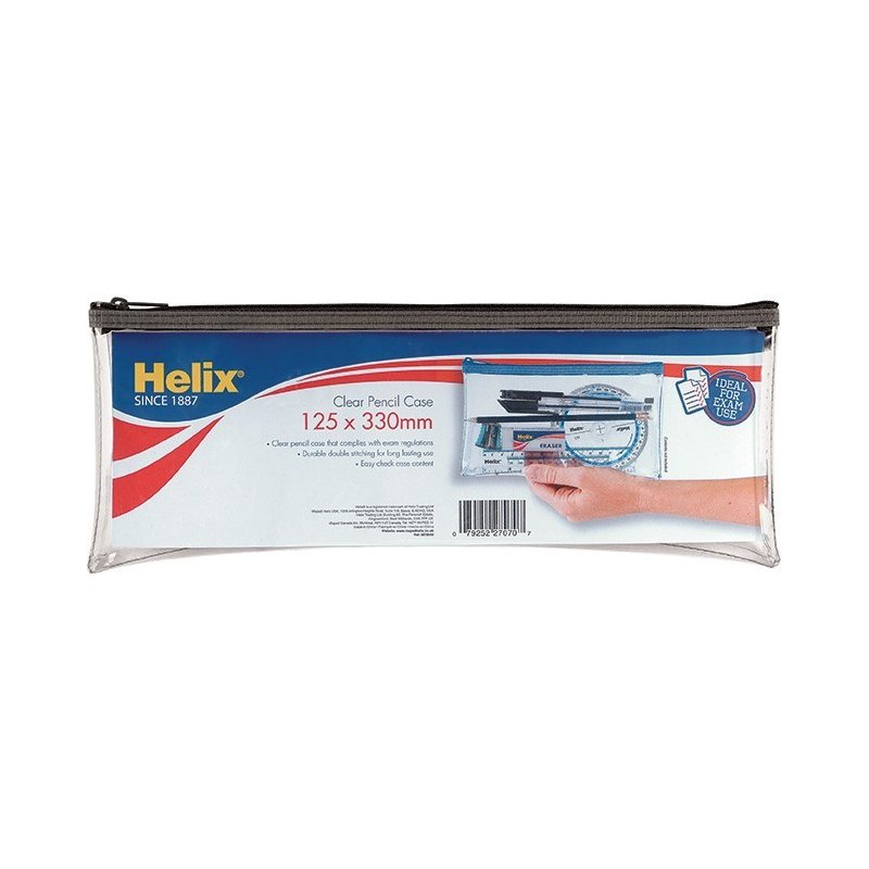 Helix 125x330mm Clear Pencil Case