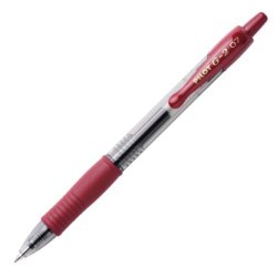Pilot G-2 - Rollerball Gel Ink 0.7mm Retractable Pen - Dark Red