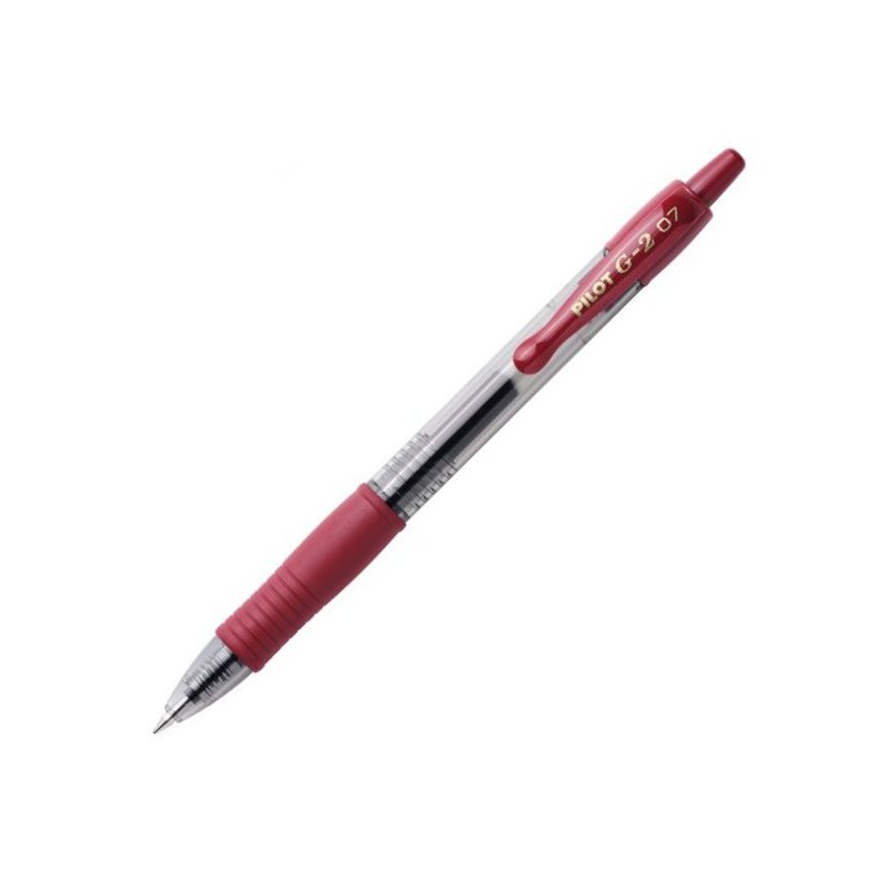 Pilot G-2 - Rollerball Gel Ink 0.7mm Retractable Pen - Dark Red